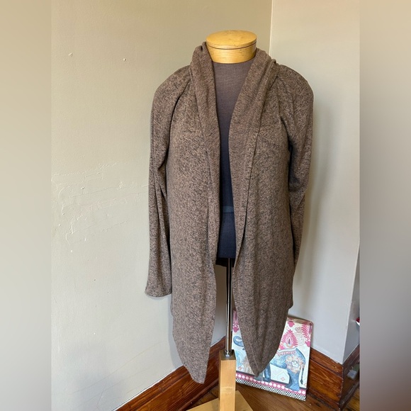 silence + noise Sweaters - Silence + Noise Hooded‎ Open Front Cardigan Duster Sz M